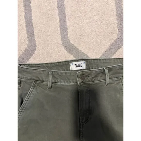 PAIGE Jolie Twill Cargo Pants in Ivy Green Size 29 - Picture 3 of 9